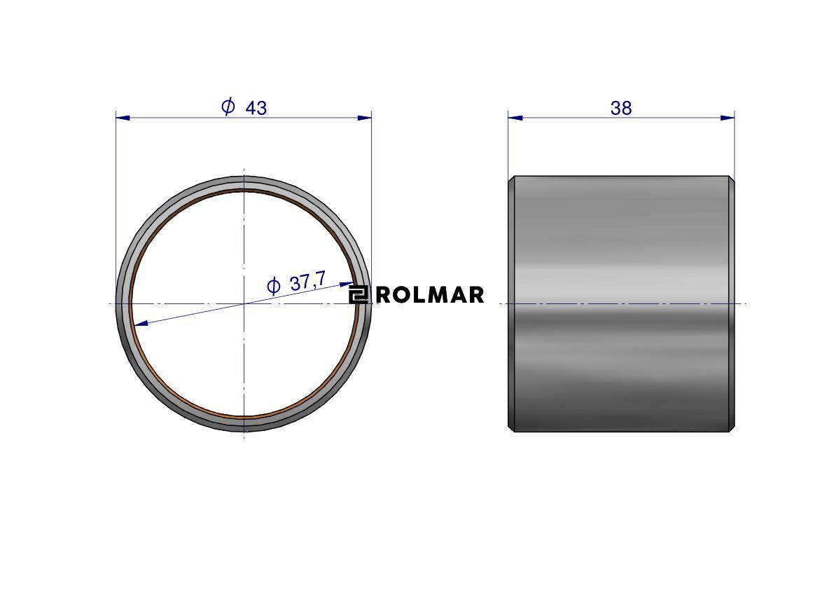 Tuleja sworznia zwrotnicy 183086M1 (bimetaliczna) MF3