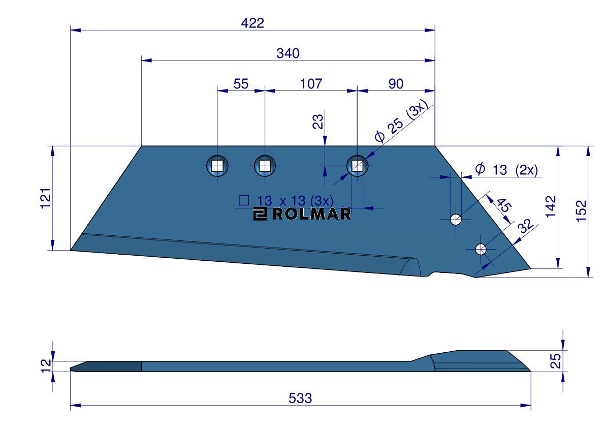 Lemiesz prawy SSP332 RABE Vulcan