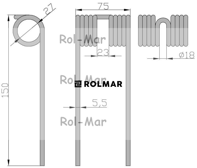Palec podbieracza prasa Krone 938158.1 5.5/28/76/145 ( sprzedawane po 5 )