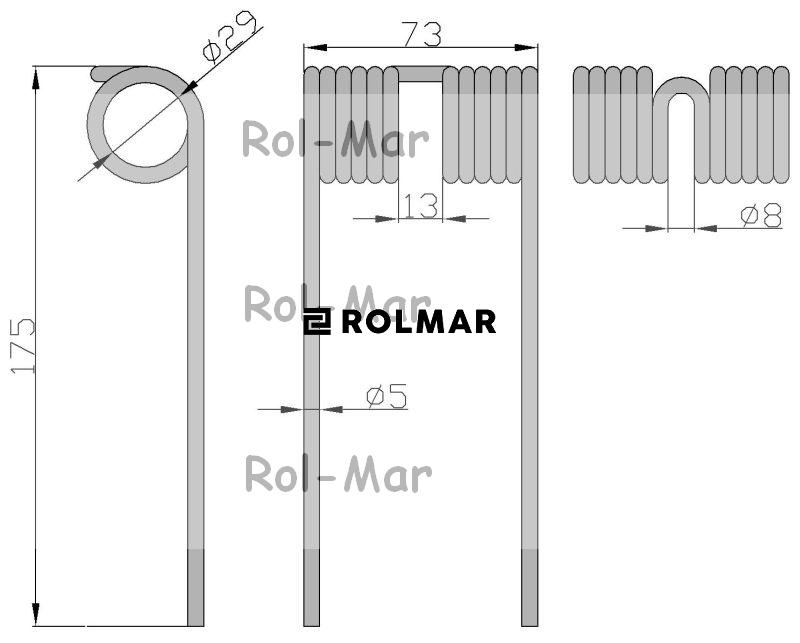 Palec podbieracza prasa Krone 938040.3  5.5/28/74/160 ( sprzedawane po 5 )