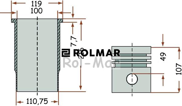 Zestaw naprawczy silnika Case/IHC RM-3218461R95