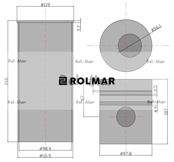 Zestaw naprawczy silnika sworzeń fi-36mm 3139591R96 Case/IHC 