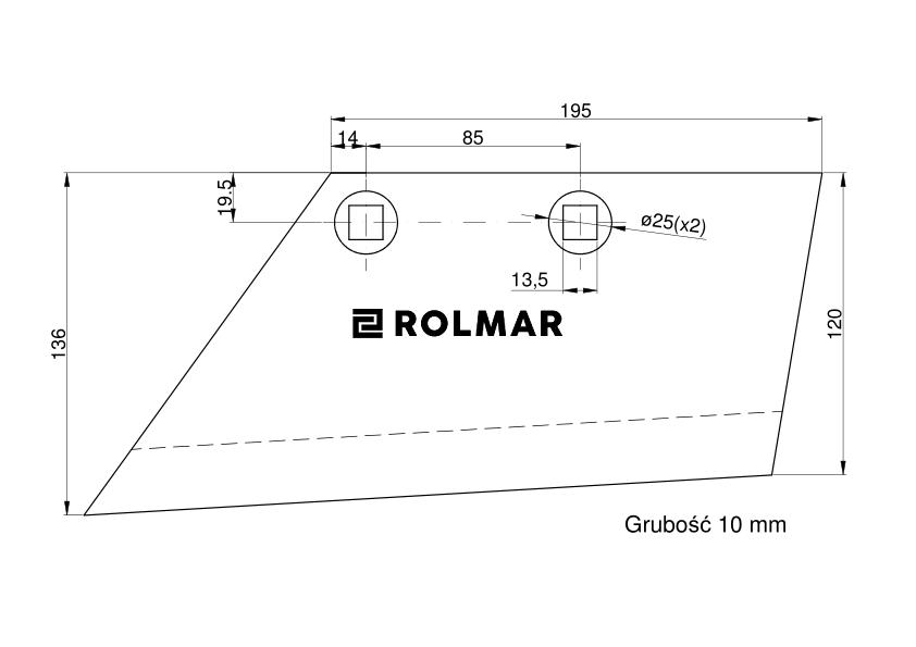 Lemiesz lewy 14" WS 1 E L Lemken Vulcan