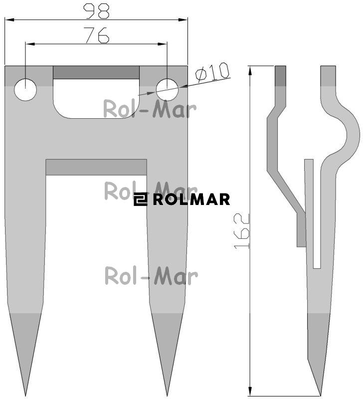 Bagnet palec podwójny Schumacher 410100001 John Deere 