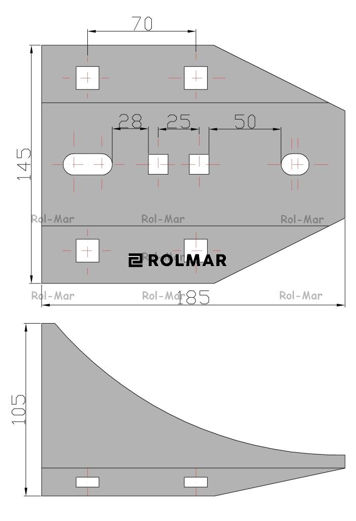 Uchwyt lemieszy 8mm Lemken Smaragd Vulcan