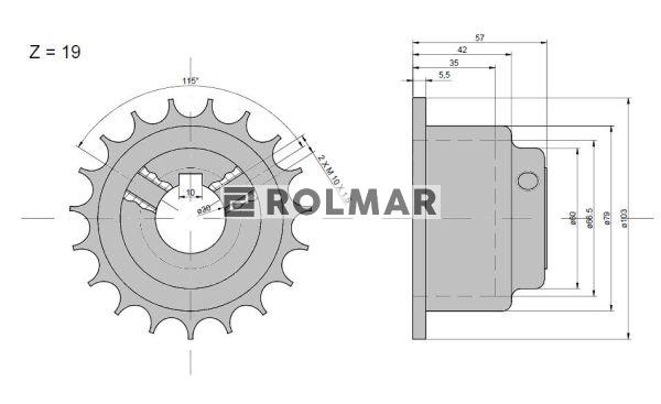 Koło napędowe motowideł z 19 fi- 30 zębatka Claas