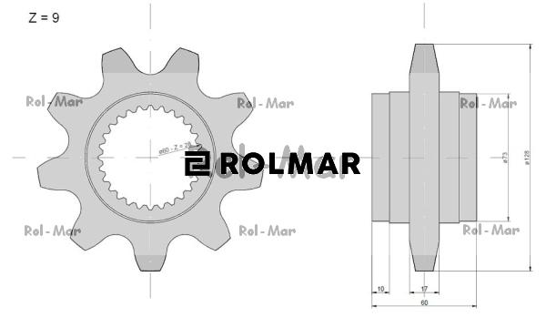 Koło zębate podajnika Z-9 frez Claas