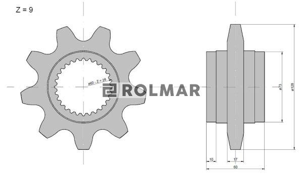 Koło zębate podajnika Z-9 frez Claas