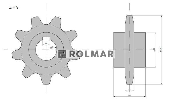 Koło górne podajnika pochyłego Z-9, O 40 mm  Claas
