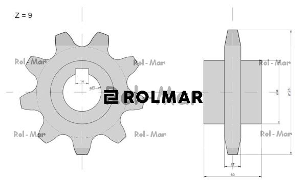 Koło zębate podajnika Z-9 Claas