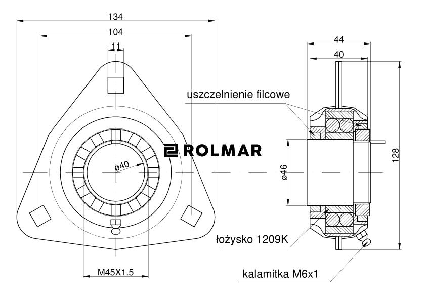 Obudowa kompletna łożyska K209 698337 Consul, Mercator, Protector 599067, 799008, 235956 Claas