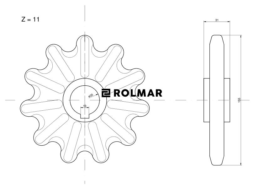 Koło zębate elewatora Z-11, O 35 mm Claas