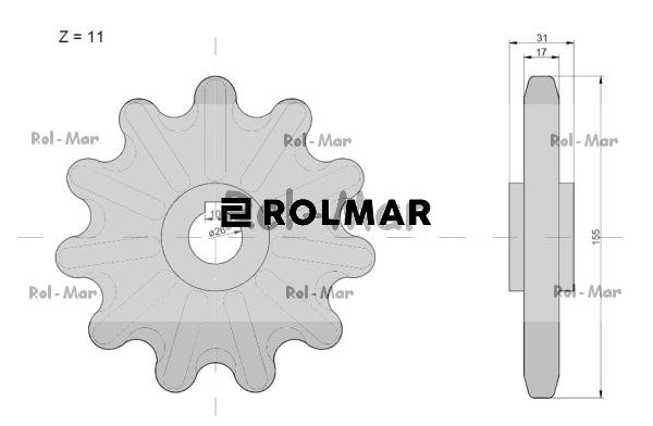 Koło zębate elewatora Z-11, O 35 mm Claas