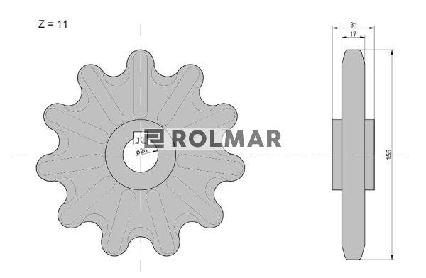 Koło zębate elewatora Z-11, O 26 mm Claas