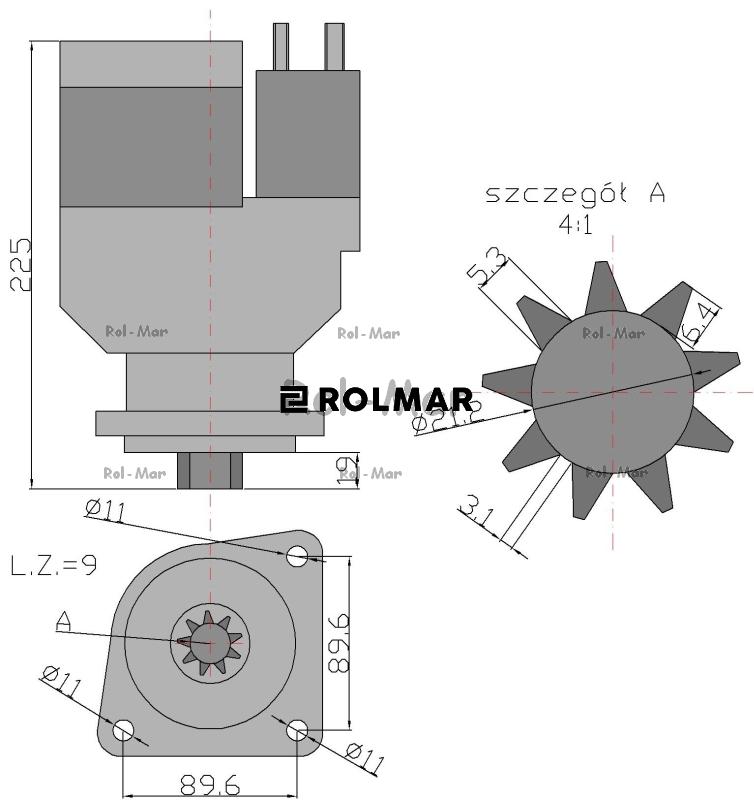 Rozrusznik z reduktorem Case/IHC