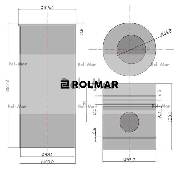 Zestaw naprawczy silnika turbo RM-A6.354.4 744131M1, 745379M91 Massey Ferguson/Perkins