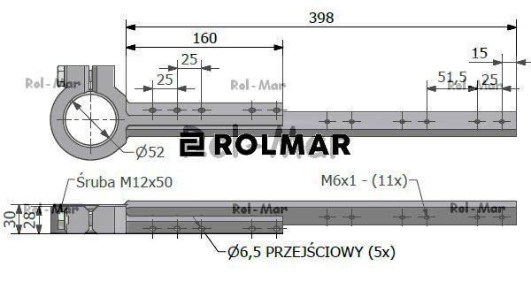 Pierścień ślizgowy główki kosy AH168634 John Deere.