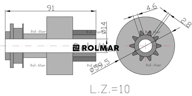 Zespół sprzęgający rozrusznika John Deere