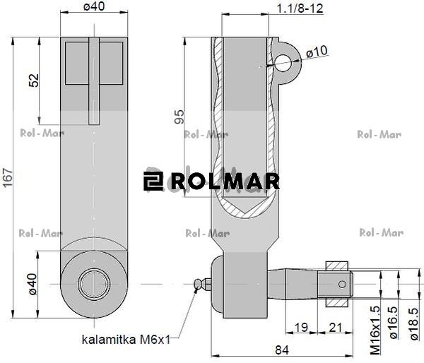 Przegub kierowniczy 150mm - M1.1/8" AL39020 John Deere TAQ