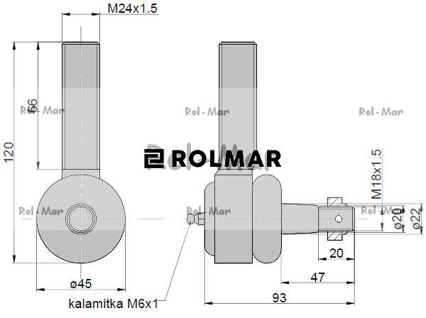 Przegub 105mm 20-22mm AL82826 John Deere