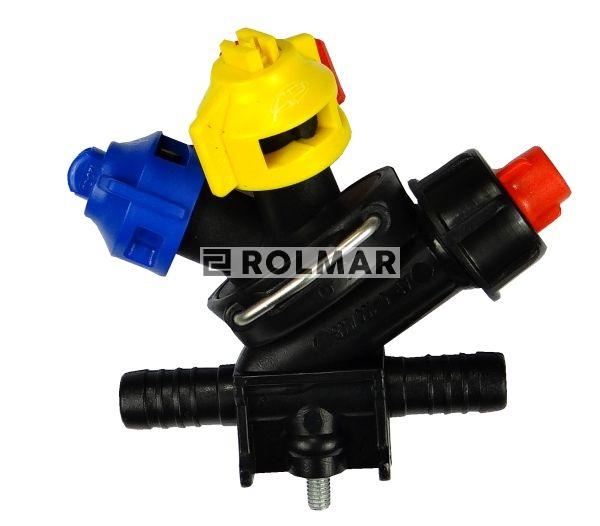 Głowica obrotowa rozpylacz oprawa 08 potrójna przelotowa ze śrubą Opryskiwacz