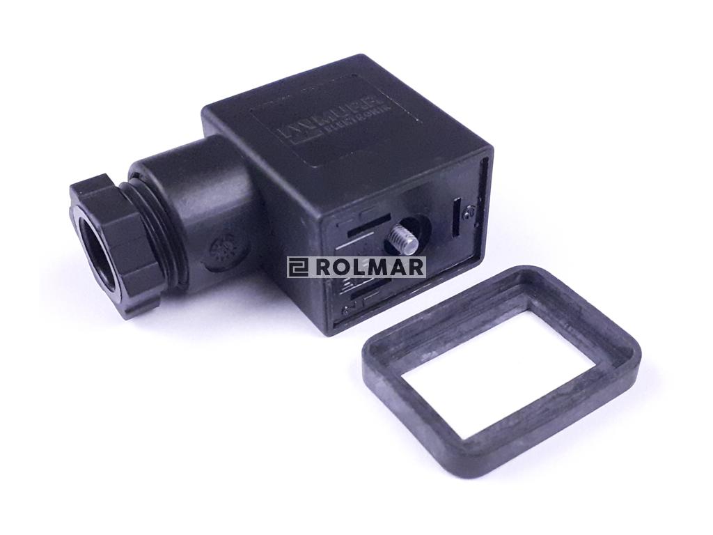 Wtyczka elektryczna wąska 3-pin (2+PE) rozstaw styków 11mm. PG9