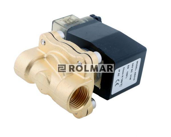 Elektrozawór 2N15 1/2" 24V DC NC (normalnie zamknięty) EPDM komplet z cewką i wtykiem