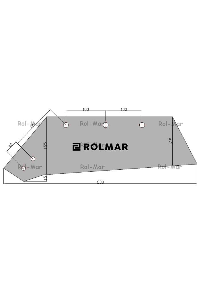 Eurolemiesz prawy 16" Vogel&Noot Vulcan pasuje śruba M14X39OV2 3 szt.