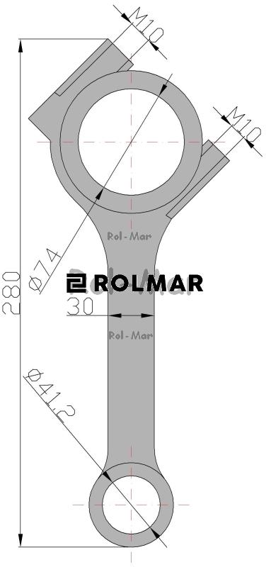 Korbowód silnika RE16494 John Deere 3179T,4039T, 4239T,6059T,6359D,6359T,6466T