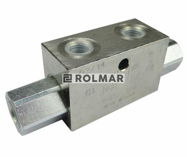 Zawór VBPDE 1/4"  - zwrotny bliźniaczy, sterowany (zamek hydrauliczny)