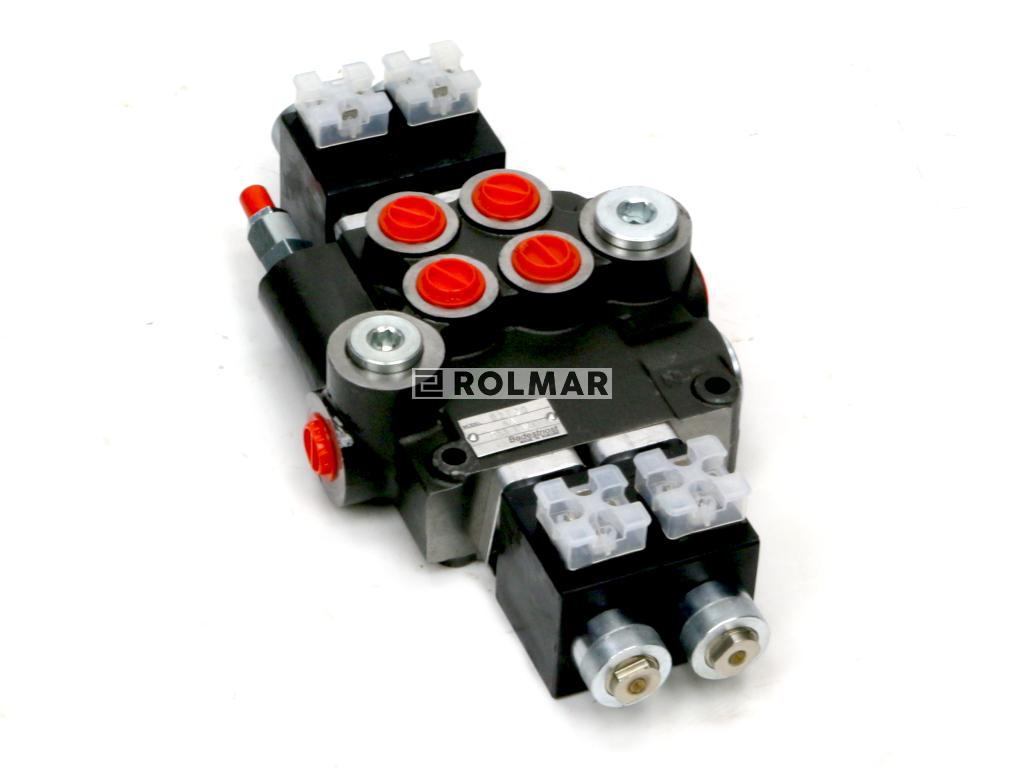 Rozdzielacz hydrauliczny 2-sekcyjny sterowany elektrycznie (12V) 80L