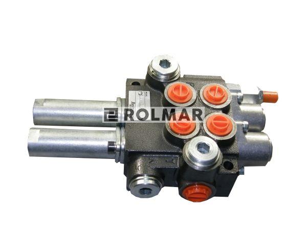Rozdzielacz hydrauliczny dwusekcyjny (2) 40L sterowany joystickiem (na linki)