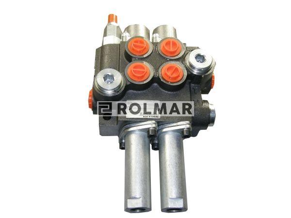 Rozdzielacz hydrauliczny dwusekcyjny (2) 40L sterowany joystickiem (na linki)