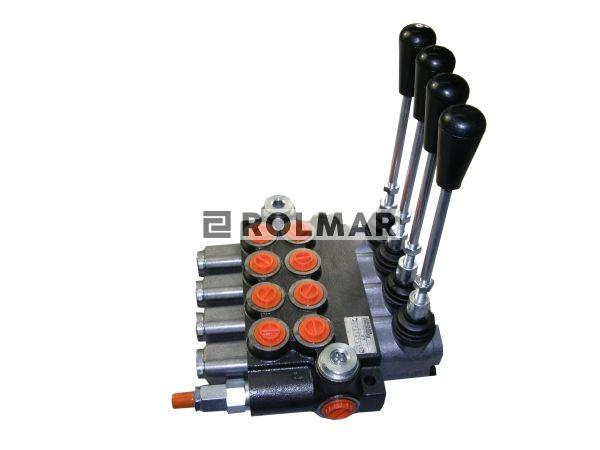 Rozdzielacz hydrauliczny czterosekcyjny z zatrzaskami (4) 40L
