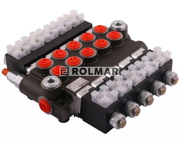 Rozdzielacz hydrauliczny 5-sekcyjny sterowany elektrycznie (12V) 50L