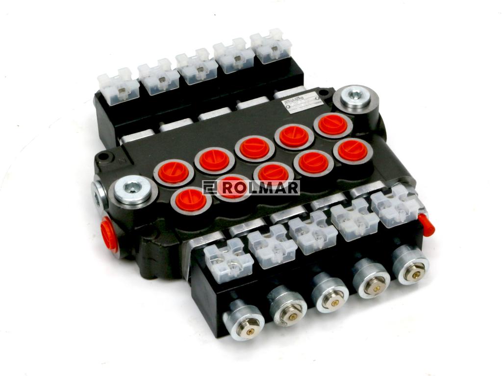 Rozdzielacz hydrauliczny 5-sekcyjny sterowany elektrycznie (12V) 80L