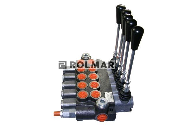 Rozdzielacz hydrauliczny pięciosekcyjny z zatrzaskami (5) 40L
