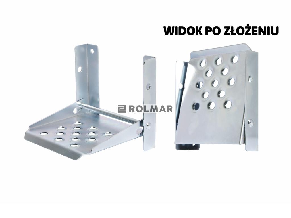 Stopień burty składany ocynkowany przyczepy, przyczepki 160x150mm