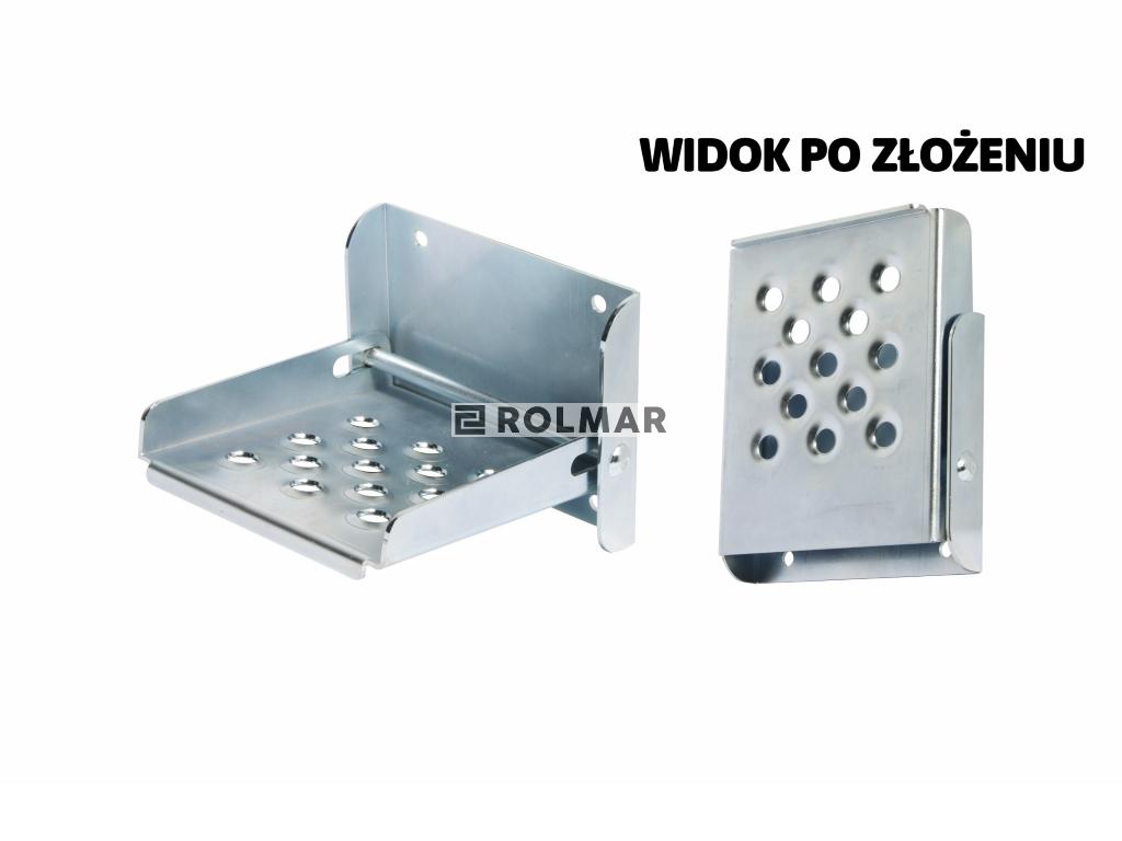 Stopień burty składany ocynkowany przyczepy, przyczepki 150x130mm