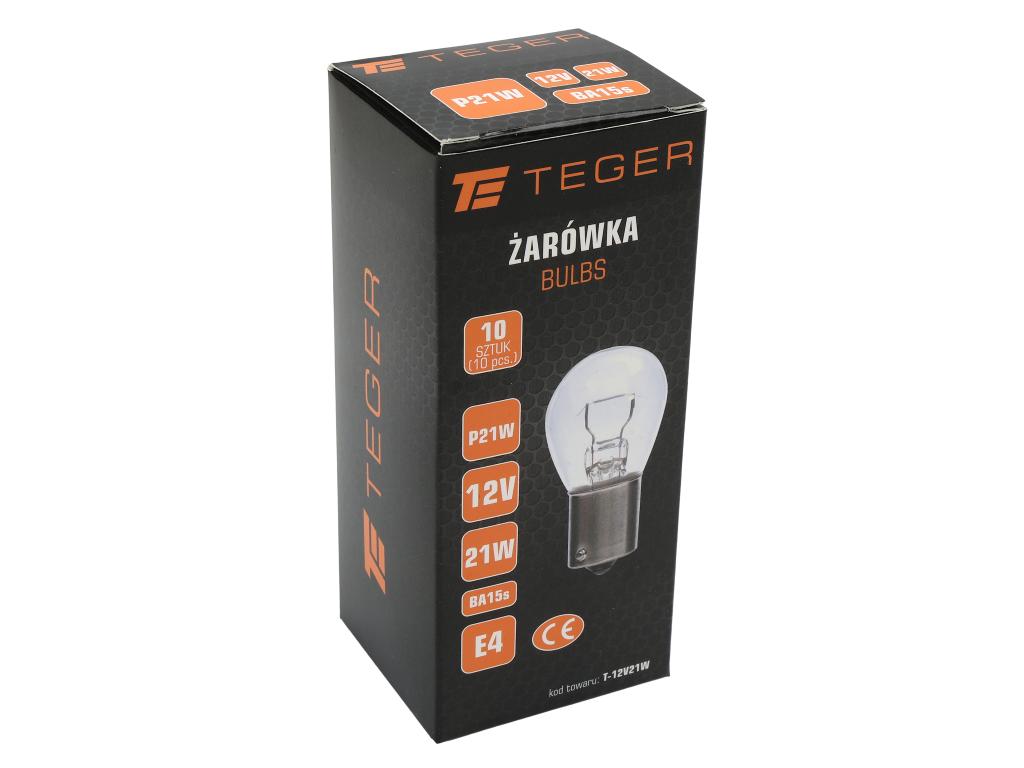 Żarówka 12V 21W BA15s TEGER, (sprzedawane po 10)