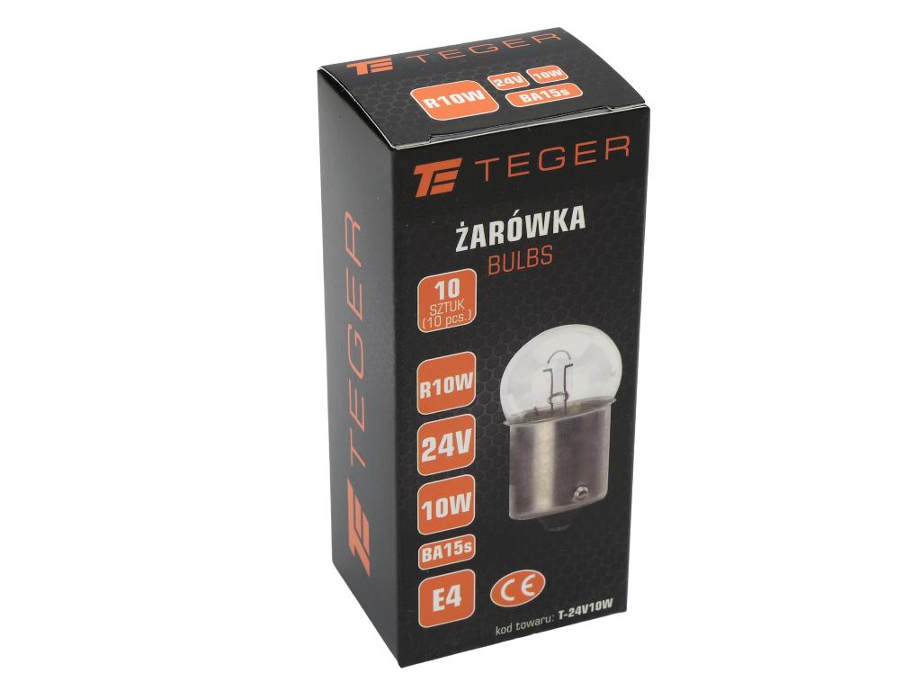 Żarówka 24V 10W BA15s TEGER, (sprzedawane po 10)