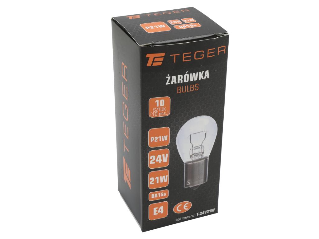 Żarówka 24V 21W BA15s TEGER, (sprzedawane po 10)