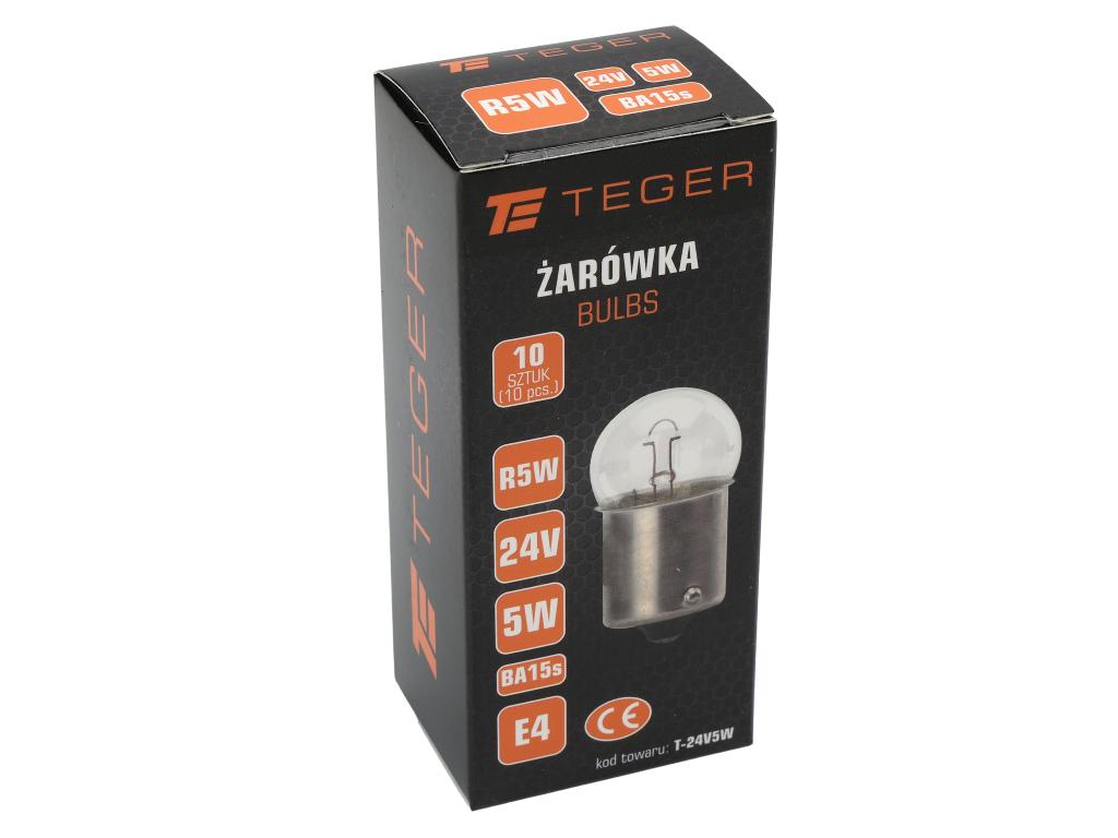 Żarówka 24V 5W BA15s TEGER, (sprzedawane po 10)
