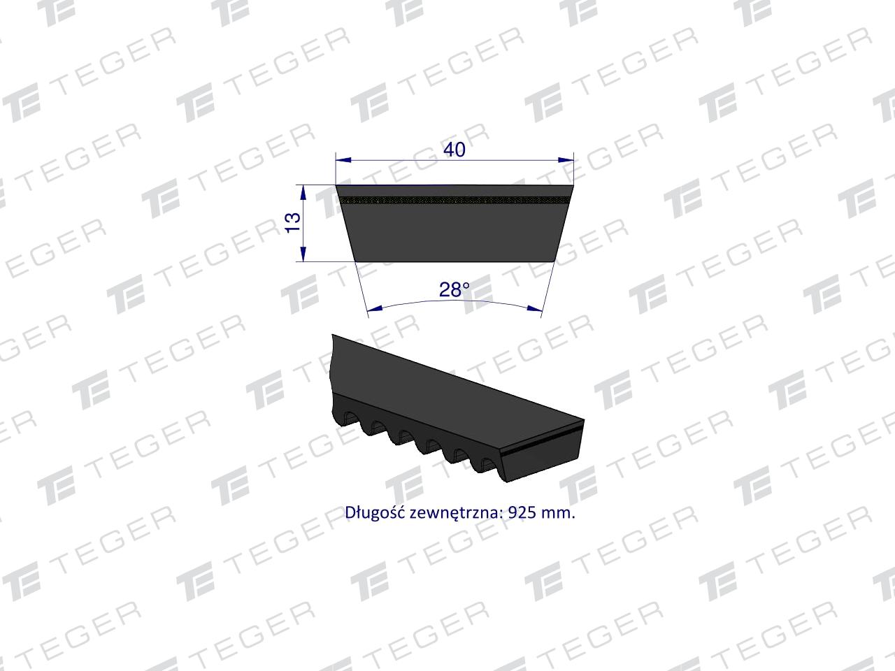 Pas klinowy Hard-Belt (T-670224.1) AP1001158 do CLAAS 670224.1 TEGER