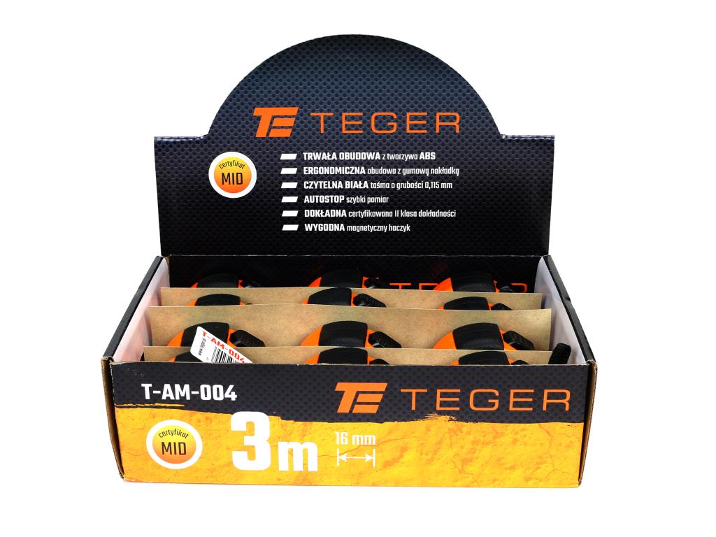 Miara stalowa rozwijana 3m 16mm TEGER