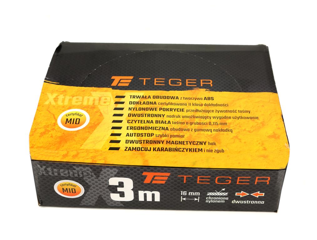 Miara stalowa dwustronna rozwijana 3m 16mm TEGER