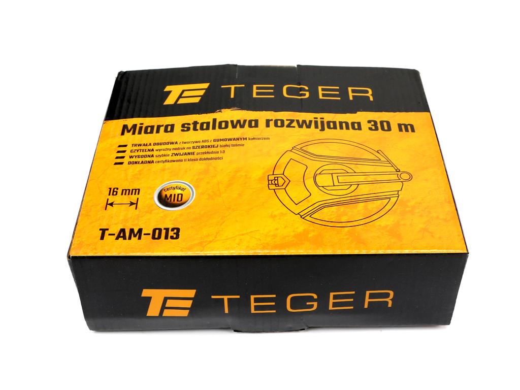 Miara stalowa rozwijana kompaktowa 16mm 30m TEGER