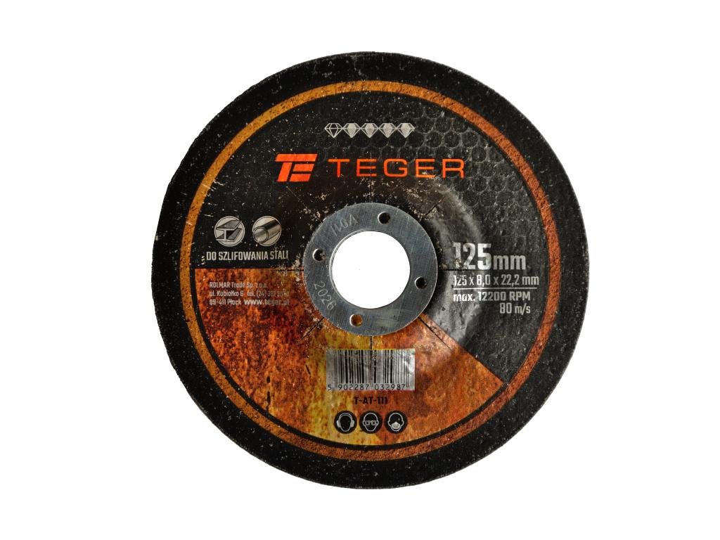 Tarcza korundowa do szlifowania 125x 8.0 mm sprzedawane po 5 szt. TEGER