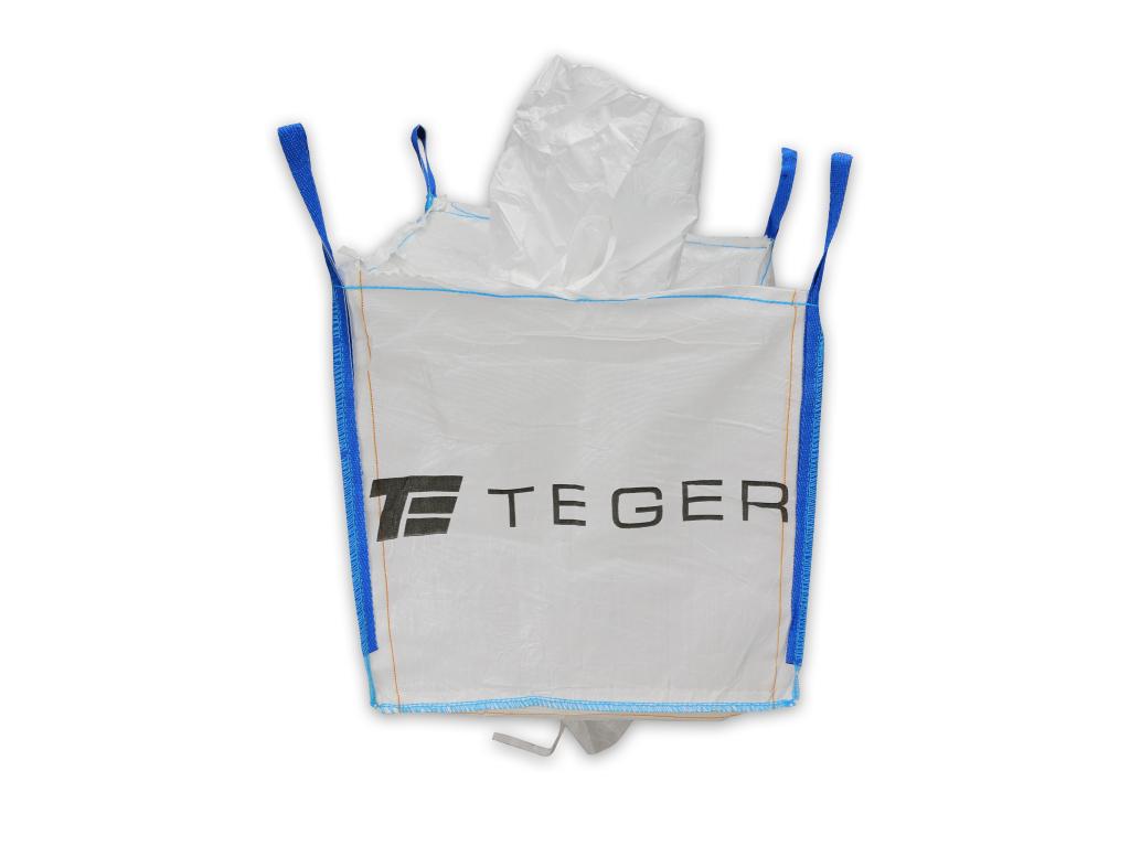 Worek BIG BAG 500kg. 90 x 90 x 90. 4 uchwyty. Lej zasypowy / Lej spustowy. Tasiemka /TEGER
