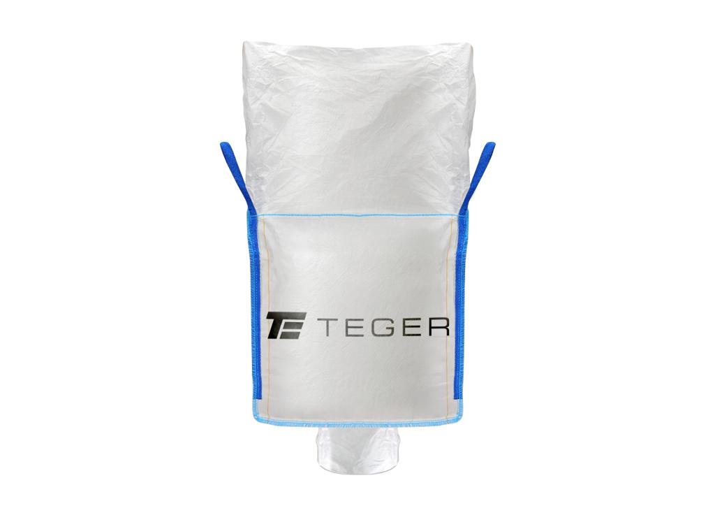 Worek BIG BAG 500kg. 90 x 90 x 90. 4 uchwyty. Kołnierz/Lej spustowy. Tasiemka /TEGER